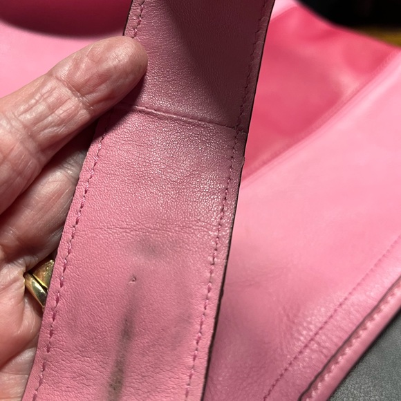 Coach Rugby Striped Pink Leather Duffel Bucket Tote - Picture 8 of 11